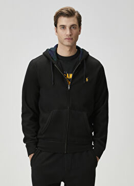 Siyah Kapüşonlu Sweatshirt