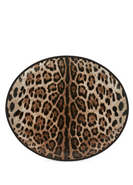Leopar Desenli Porselen Servis Tabağı