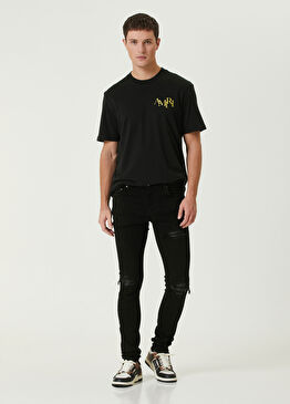 Siyah Yıpratmalı Jean Pantolon