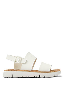 Oruga Beyaz Deri Kadın Spor Sandalet 