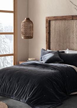 Demıas Gri Ekstra Çift Kişilik Yatak Örtüsü Seti