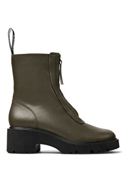 Milah Kadın Yeşil Deri Fermuarlı Bot