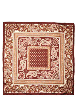 Renkli Desenli Twill İpek Kadın Eşarp