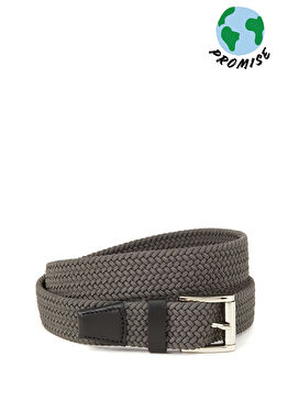 Gri Düz Örgü Erkek Koton Kemer