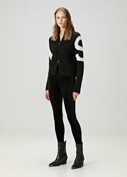 Cora Siyah Deri Tayt