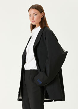 Oversized Siyah Yün Kimono Blazer