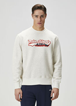 Açık Gri Logo Nakışlı Sweatshirt