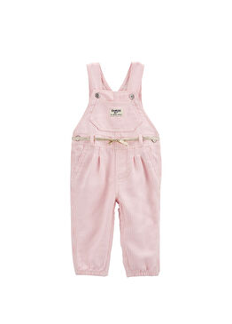 Pembe Pamuklu Kız Bebek Salopet