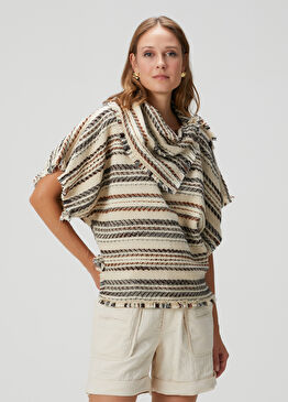 Ilianie Ekru Çizgili Kazak