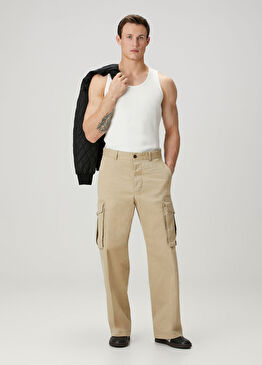 Loose Bej Kargo Pantolon
