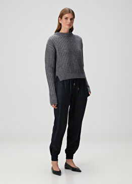 Lacivert Yeşil Ekoseli Yün Pantolon