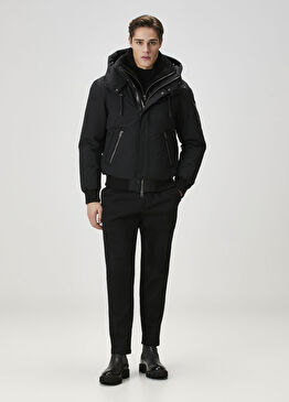 Iker Siyah Kapüşonlu Mont
