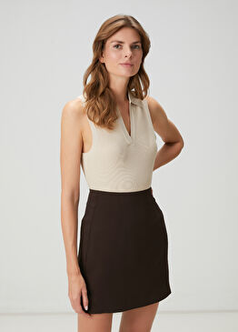 Bej Polo Yaka Triko Atlet