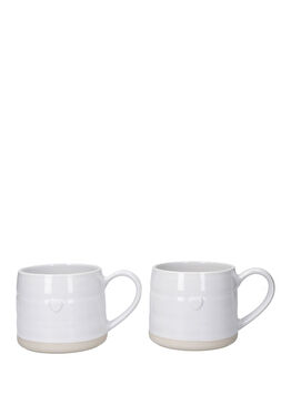 MKMUGHRTPK2 Farmhouse Heart Stoneware 2'li Kupa Seti