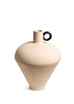Lizbon Bej Earthenware Vazo 31 x 31 cm