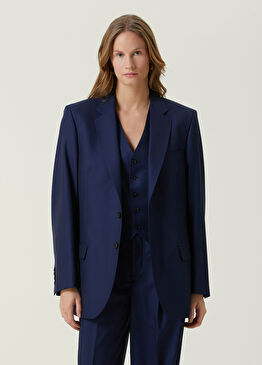 Lacivert Yün Blazer