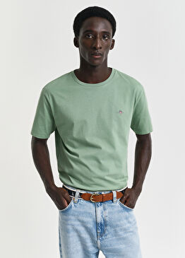 Yeşil Kısa Kollu Bisiklet Yaka Regular Fit Erkek T-Shirt