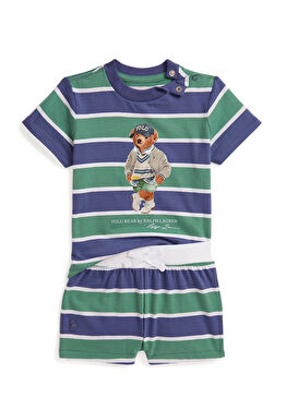 Çok Renkli Çizgili Erkek Bebek 2li Set