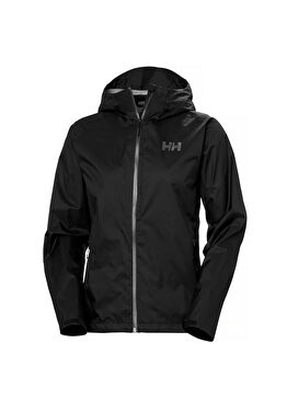 W Loke Terra Siyah Kapüşonlu Su Geçirmez Kadın Spor Ceket