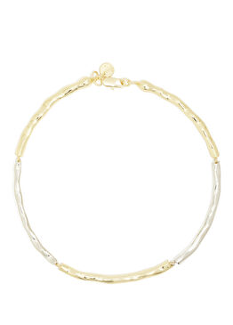 Gold Silver Dövülü Kadın Küpe