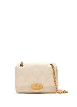 Strand Krem Rengi Deri Küçük Boy Kadın Omuz Çantası