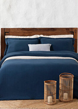 Sofia Marin Mavi Bambu Pamuk Ekstra Çift Kişilik Nevresim Takımı 230 x 220 cm