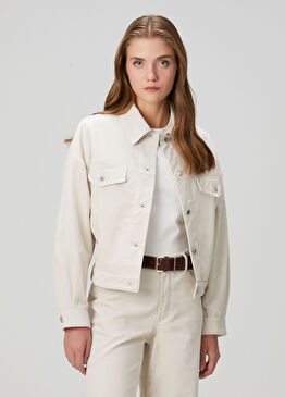 Cally Kırık Beyaz Kadife Ceket