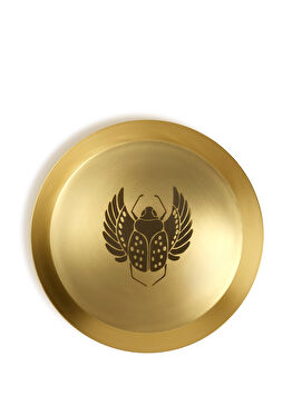 Emirgan Mat Altın Pirinç Dekoratif Tabak 