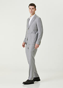 Açık Gri Yün Takım Elbise