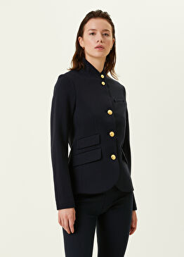 Lacivert Dik Yaka Blazer