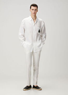 Beyaz Keten Pantolon