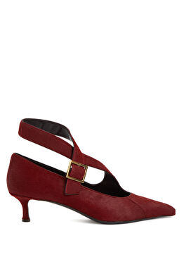 Sloan Bordo Deri Topuklu Ayakkabı