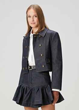 Vallie Koyu Mavi Denim Ceket