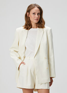 Krem Kruvaze Blazer