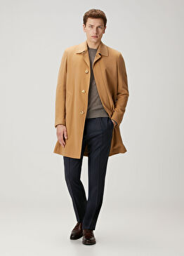 Mavi Beli Kordonlu Yün Pantolon