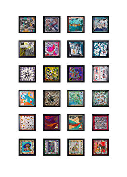 WOW World of Wonder İpek 24'lü Tablo Seti 24 x 24 cm