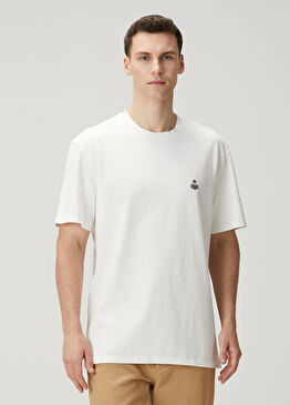 Hugo Krem Logo Nakışlı T-shirt