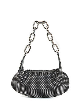 Siyah Mikro Troklu Kadın Deri Çanta