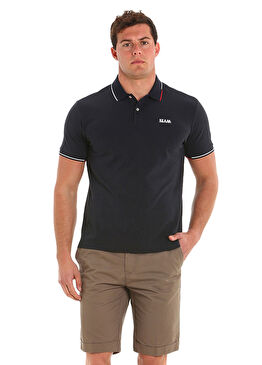 Deck Lgt Pique Mavi Polo Yaka Kısa Kollu Erkek T-shirt