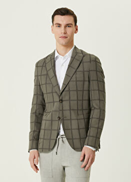 Effortless Yeşil Ekose Desenli Ceket