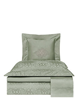 Valois Haki Pamuklu Jakar King Size Nevresim Takımı 240 x 220 cm