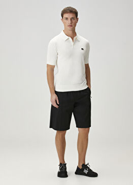 Siyah Beli Kordonlu Bermuda