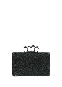 Knuckle Siyah Kadın Deri El Portföyü