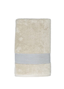 Violette Beyaz Bej Pamuklu Banyo Havlusu 90 x 150 cm