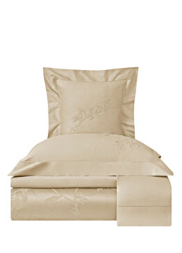 Clarins Bej Pamuklu Jakar Çift Kişilik Nevresim Takımı 200 x 220 cm