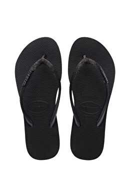 Slim Flatform Siyah Kadın Plaj Terliği