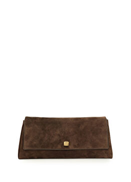 Audrey Koyu Kahverengi Kadın Deri El Portföyü