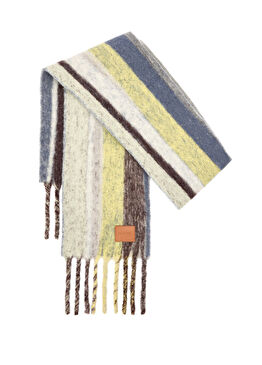 Çok Renkli Çizgili Erkek Yün Atkı