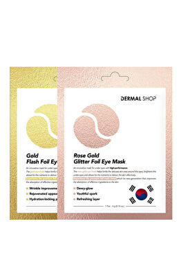 Gold Flash & Rose Gold 2 Adet Tek Kullanımlık 3 Katmanlı Folyo Göz Maskesi