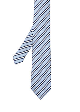 Mavi Verev Çizgili Kravat